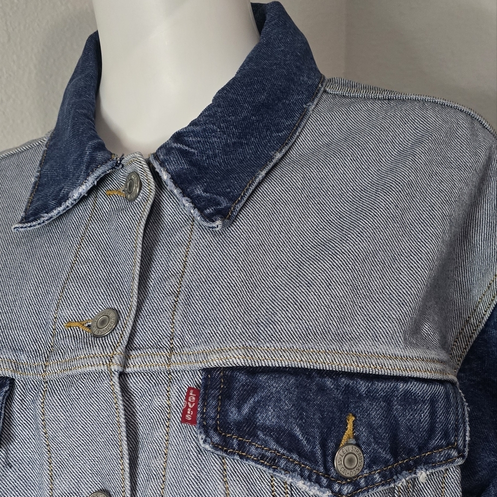 Denim Two-Tone Jacket - Picture 4 of 9